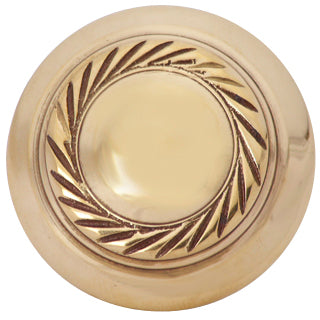 1 1/2 Inch Brass Round Knob with Georgian Roped Border (Polished Brass Knob) COPPER MOUNTAIN HARDWARE