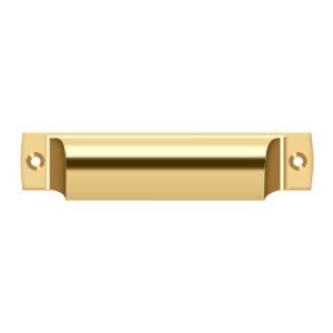4 Inch Solid Brass Rectangular Shell Cabinet & Furniture Cup Pull (Several Finishes Available) DELTANA