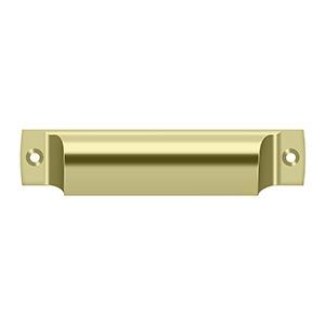 4 Inch Solid Brass Rectangular Shell Cabinet & Furniture Cup Pull (Several Finishes Available) DELTANA
