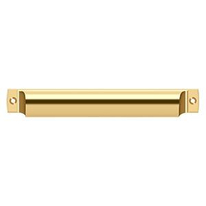 7 Inch Solid Brass Rectangular Shell Cabinet & Furniture Cup Pull (Several Finishes Available) DELTANA