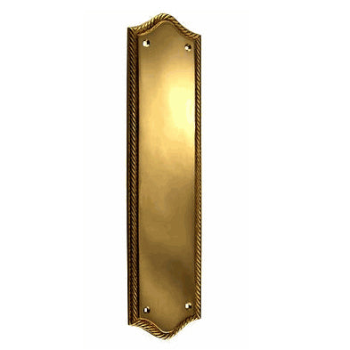 12 Inch Georgian Oval Roped Style Door Push Plate (Antique Brass) COPPER MOUNTAIN HARDWARE