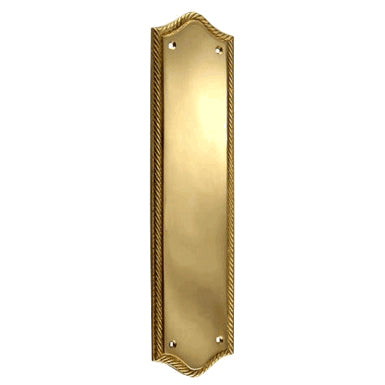 12 Inch Georgian Oval Roped Style Door Push Plate (Lacquered Brass Finish) COPPER MOUNTAIN HARDWARE