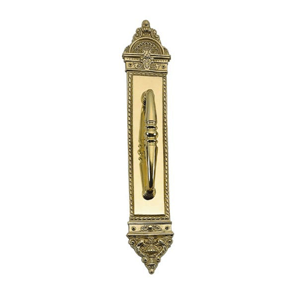 Solid Brass 16 1/4 Inch Victorian Door Pull (Lacquered Brass Finish) COPPER MOUNTAIN HARDWARE