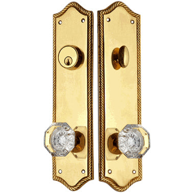 Georgian Roped Oval Deadbolt Entryway Set (Polished Brass Finish) COPPER MOUNTAIN HARDWARE