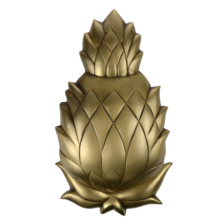 7 1/2 Inch (4 3/8 Inch c-c) Solid Brass Pineapple Door Knocker (Antique Brass Finish) COPPER MOUNTAIN HARDWARE