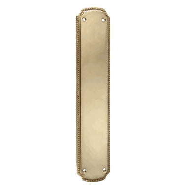 11 1/2 Inch Solid Brass Beaded Push & Plate (Lacquered Brass Finish) COPPER MOUNTAIN HARDWARE