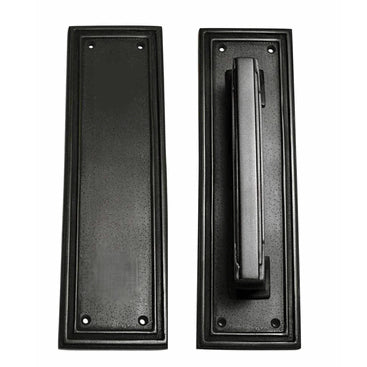 10 Inch Solid Brass Classic Style Push and Pull Plate Set (Oil Rubbed Bronze Finish) COPPER MOUNTAIN HARDWARE