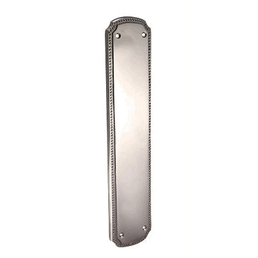 11 1/2 Inch Solid Brass Beaded Push & Plate (Polished Chrome Finish) COPPER MOUNTAIN HARDWARE