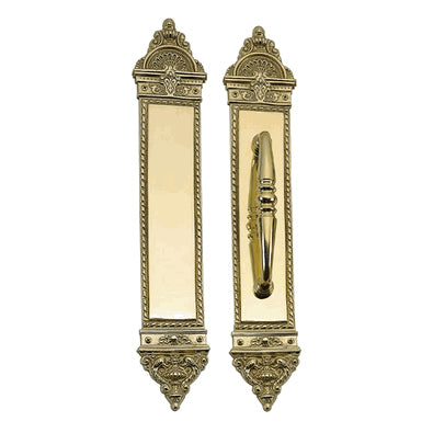 16 1/4 Inch European Door Pull & Push Plate Set (Polished Brass Finish) COPPER MOUNTAIN HARDWARE