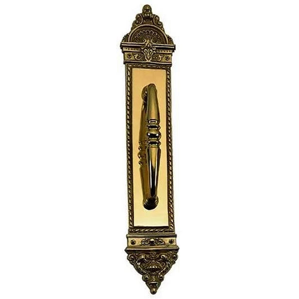 Solid Brass 16 1/4 Inch Victorian Door Pull (Antique Brass Finish) COPPER MOUNTAIN HARDWARE