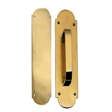 12 Inch Traditional Style Door Push and Pull Plate Set (Polished Brass Finish) COPPER MOUNTAIN HARDWARE