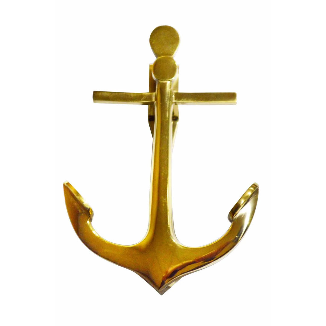 5 3/4 Inch Nautical Anchor Door Knocker (Polished Brass Finish) COPPER MOUNTAIN HARDWARE