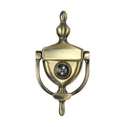 6 Inch (3 3/4 Inch c-c) Heritage Style Door Knocker (Antique Brass) DELTANA