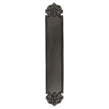 18 Inch Fleur De Lis Style Door Push Plate (Oil Rubbed Bronze Finish) COPPER MOUNTAIN HARDWARE