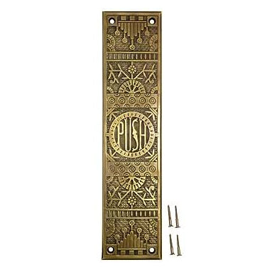 11 5/8 Inch Lost Wax Cast Windsor Pattern Push Plate (Several Finishes Available) COPPER MOUNTAIN HARDWARE