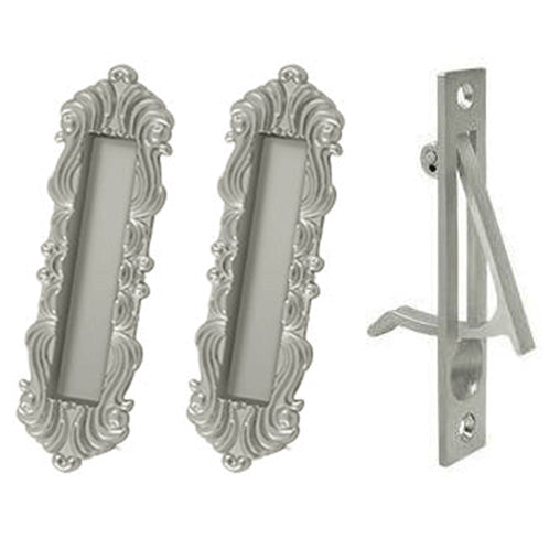 Victorian Style Single Pocket Passage Style Door Set (Brushed Nickel Finish) DELTANA