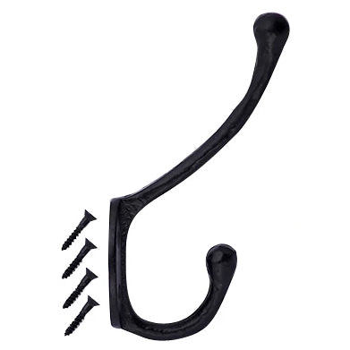 Traditional Solid Iron Coat Hook (Matte Black Finish) COPPER MOUNTAIN HARDWARE