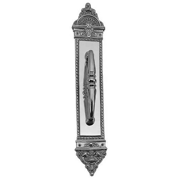 Solid Brass 16 1/4 Inch Victorian Door Pull (Polished Chrome Finish) COPPER MOUNTAIN HARDWARE