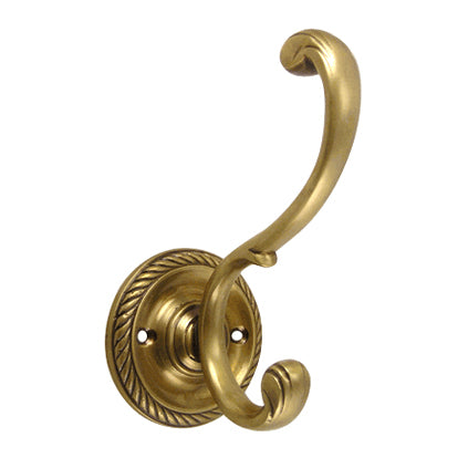 Solid Brass Georgian Coat Hook (Antique Brass Finish) Copper Mountain Hardware