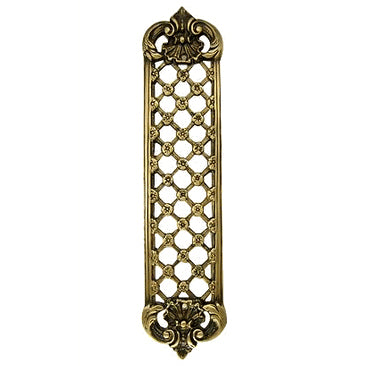 12 Inch Solid Brass Finger Push Plate: Trellis Lattice Work (Antique Brass Finish) COPPER MOUNTAIN HARDWARE