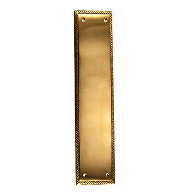 11 1/2 Inch Georgian Roped Style Door Pull and Push Plate (Antique Brass Finish) COPPER MOUNTAIN HARDWARE