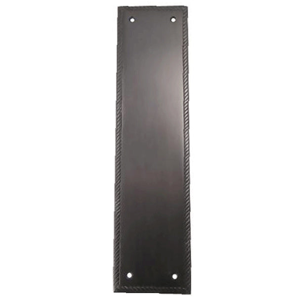 11 1/2 Inch Georgian Roped Style Door Pull and Push Plate (Black Bronze Finish) COPPER MOUNTAIN HARDWARE