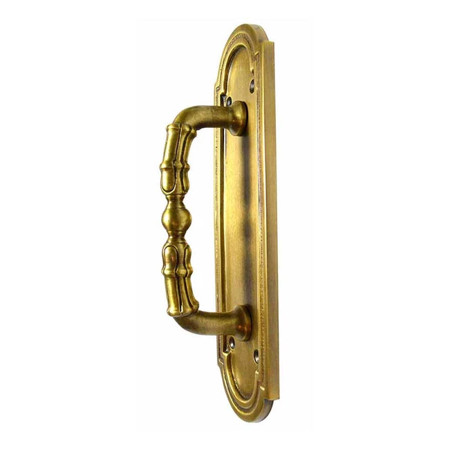 8 3/8 Inch Solid Brass Arched Style Push And Pull Plate (Antique Brass Finish) COPPER MOUNTAIN HARDWARE