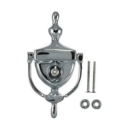 6 Inch (3 3/4 Inch c-c) Heritage Style Door Knocker (Polished Chrome Finish) DELTANA