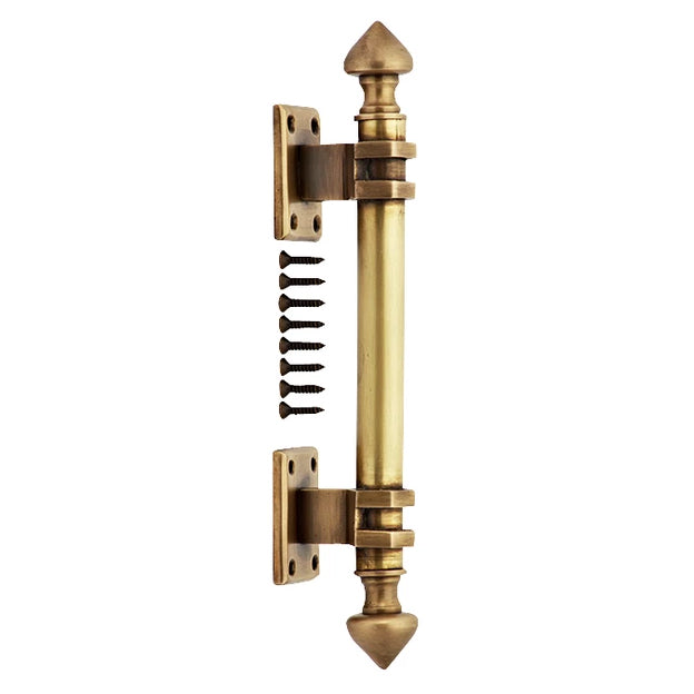 8 Inch Solid Brass Colonial Style Pull (Antique Brass Finish) COPPER MOUNTAIN HARDWARE