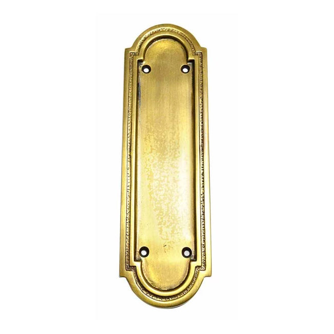 8 3/8 Inch Solid Brass Arched Style Push And Pull Plate (Antique Brass Finish) COPPER MOUNTAIN HARDWARE