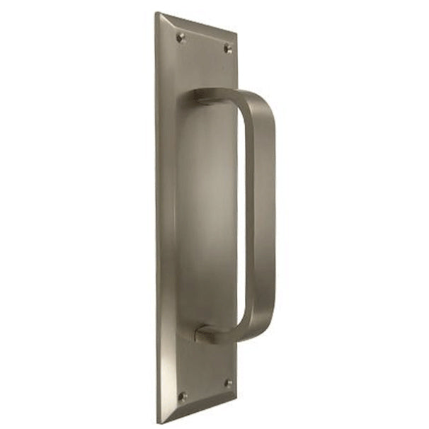 10 Inch Quaker Style Pull and Push Plate Set (Satin Nickel Finish) COPPER MOUNTAIN HARDWARE
