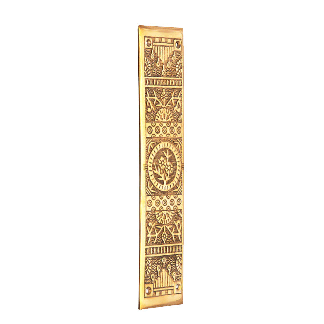 11 1/4 Inch Eastlake Solid Brass Push Plate (Lacquered Brass Finish) COPPER MOUNTAIN HARDWARE