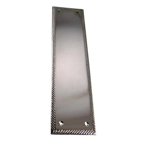 11 1/2 Inch Georgian Roped Style Door Push Plate (Polished Chrome) COPPER MOUNTAIN HARDWARE