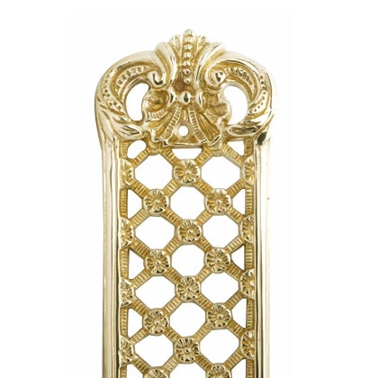 12 Inch Solid Brass Finger Push Plate: Trellis Lattice Work (Polished Brass Finish) COPPER MOUNTAIN HARDWARE