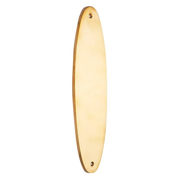 11 Inch Solid Brass Traditional Oval Push Plate (Polished Brass Finish) COPPER MOUNTAIN HARDWARE