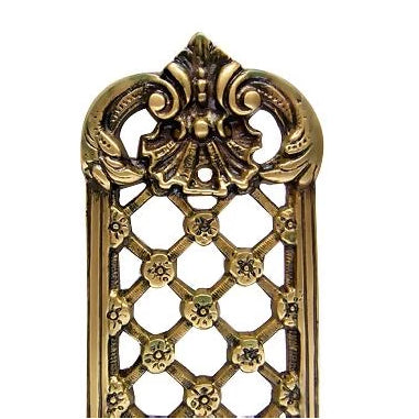 12 Inch Solid Brass Finger Push Plate: Trellis Lattice Work (Antique Brass Finish) COPPER MOUNTAIN HARDWARE