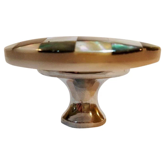 2 Inch Authentic Mother of Pearl & Abalone Oversized Cabinet & Furniture Knob (Polished Chrome Finish) COPPER MOUNTAIN HARDWARE