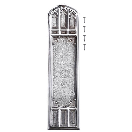 12 1/4 Inch Gothic Push Plate (Polished Chrome Finish) COPPER MOUNTAIN HARDWARE