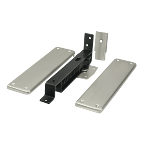 Double Action Solid Brass Spring Hinge (Brushed Nickel Finish) DELTANA