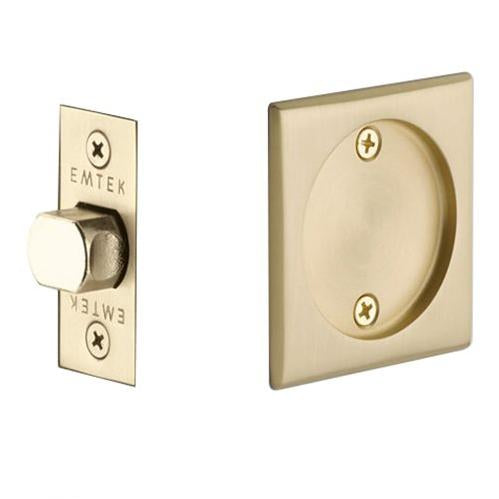 Square Solid Brass Pocket Door Tubular Passage Set (Several Finish Options) EMTEK