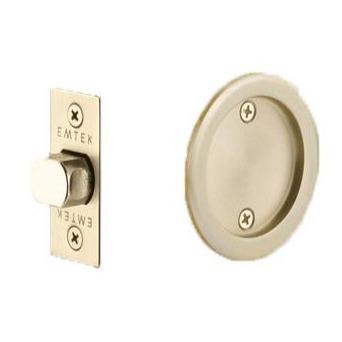 Round Solid Brass Pocket Door Tubular Passage Set (Several Finish Options) EMTEK