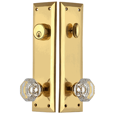 Quaker Style Deadbolt Entryway Set (Polished Brass Finish) Copper Mountain Hardware