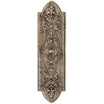 10 Inch Brass Ornate Style Push Plate (Several Finishes Available) COPPER MOUNTAIN HARDWARE