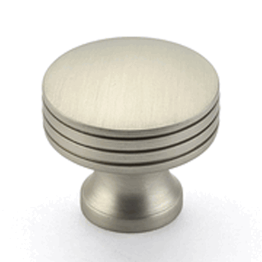 1 1/4 Inch Menlo Park Modern Round Knob (Satin Nickel Finish) SCHAUB