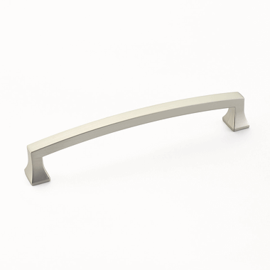 6 1/2 Inch (6 Inch c-c) Menlo Park Pull (Satin Nickel Finish) SCHAUB