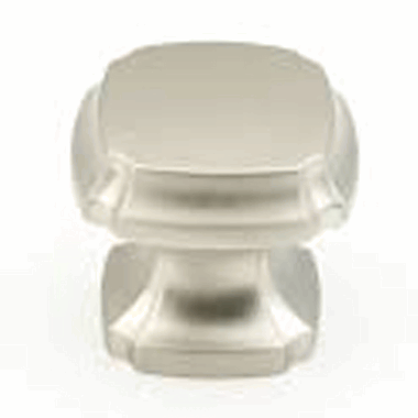 1 3/8 Inch Empire Square Knob (Satin Nickel Finish) SCHAUB