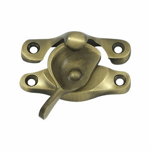 Solid Brass Window Sash Lock 1 inch X 2 5/8 inch (Antique Brass Finish) DELTANA