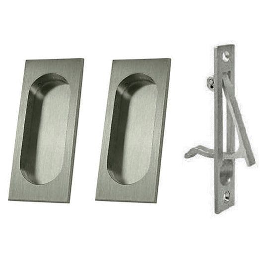 Square Style Single Pocket Passage Style Door Set (Brushed Chrome Finish) DELTANA